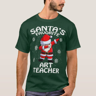 Santas Favorite Art Teacher Christmas T-Shirt