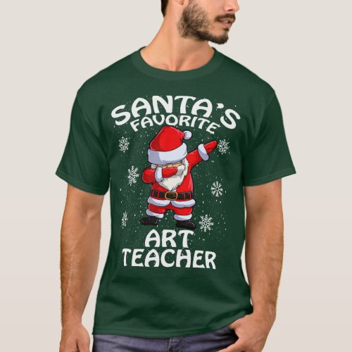 Santas Favorite Art Teacher Christmas T_Shirt