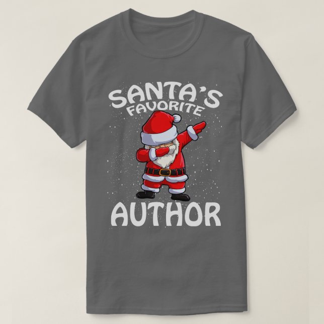 Santas Favorite Author Christmas T-Shirt (Design Front)