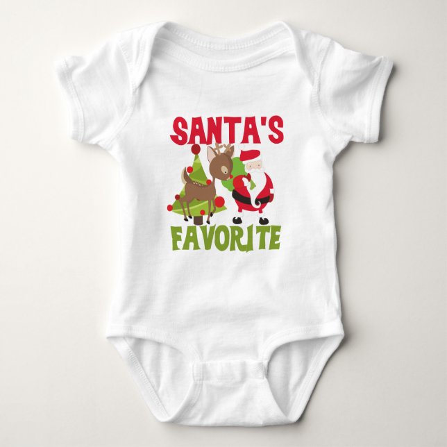 Santa's Favorite Baby Bodysuit (Front)
