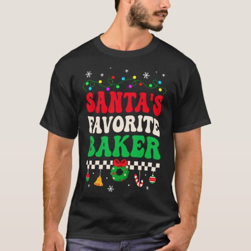 Santas Favorite Baker Retro Christmas T_Shirt