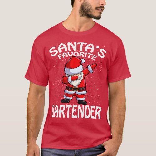 Santas Favorite Bartender Christmas 1 T_Shirt