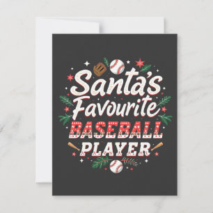 Santa's Favorite Baseball Player Christmas Tree Invitation