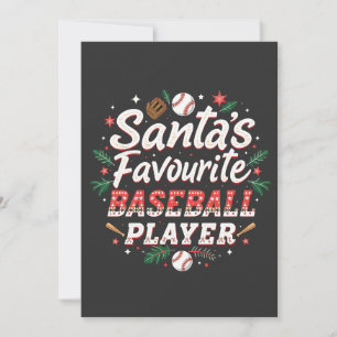 Santa's Favorite Baseball Player Christmas Tree Invitation