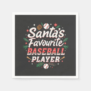 Santa's Favorite Baseball Player Christmas Tree Napkins