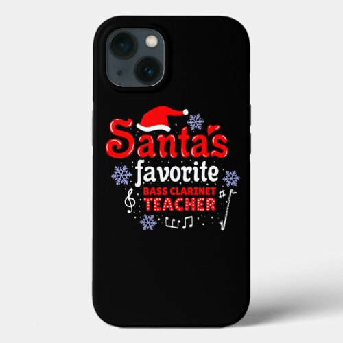 Santas Favorite Bass Clarinet Teacher Christmas iPhone 13 Case