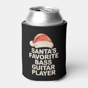 Santa's Favorite Bass Guitar Player Christmas Xmas Can Cooler