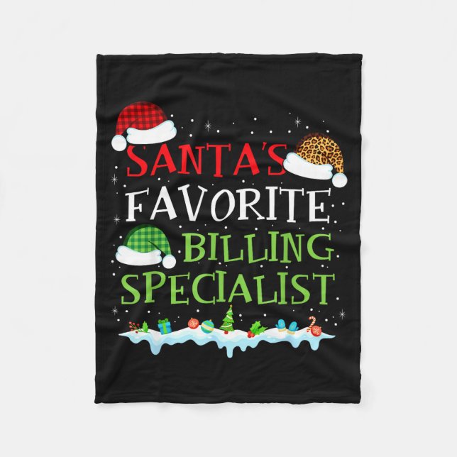 Santa's Favorite Billing Specialist Fun Christmas  Fleece Blanket (Front)