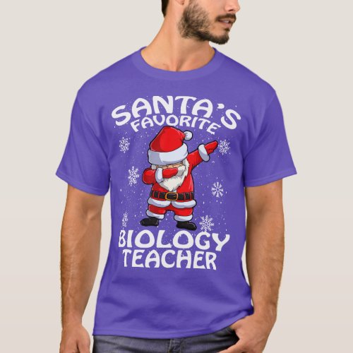 Santas Favorite Biology Teacher Christmas T_Shirt