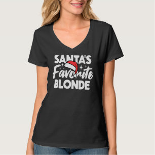Santa's Favorite Blonde Family Couple Group Christ T-Shirt