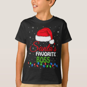 Santa's Favorite Boss Santa Hat Lights. Funny Chri T-Shirt