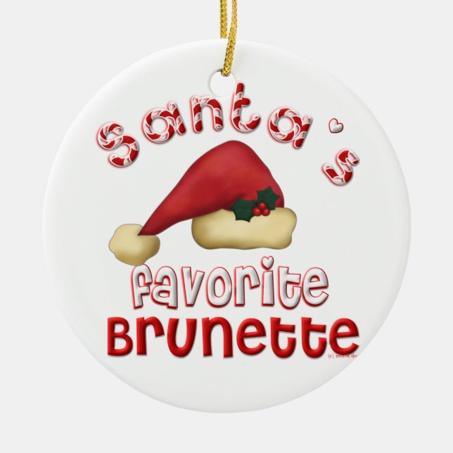 Santa's Favorite Brunette Ornament (Front)