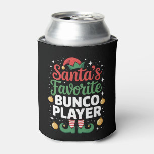 Santa's Favorite Bunco Player Christmas Xmas Can Cooler