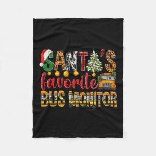 Santa's Favorite Bus Monitor Christmas Kids Boys G Fleece Blanket