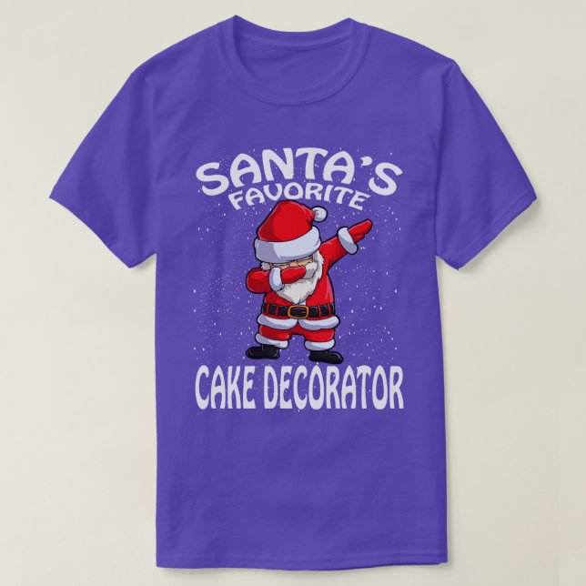 Santas Favorite Cake Decorator Christmas T-Shirt (Design Front)