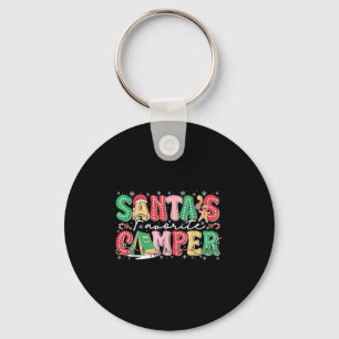 Santas Favorite Camper Camping Crew Family Vacatio Keychain