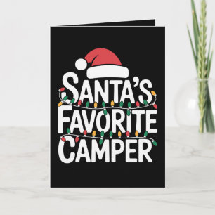 Santas Favorite Camper Christmas Lights Santa Hat Card