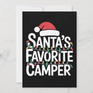Santas Favorite Camper Christmas Lights Santa Hat Invitation