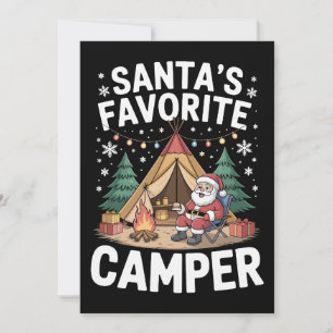 Santa's Favorite Camper Christmas Tent Campfire Invitation