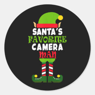 Santas Favorite Camvibes Man Funny Christmas Classic Round Sticker