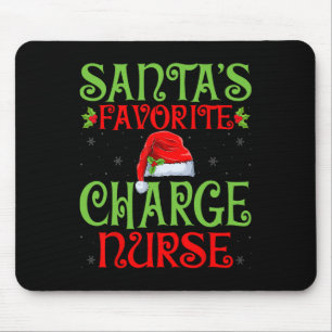 Santa's Favorite Charge Nurse Christmas Charge Nur Mouse Pad