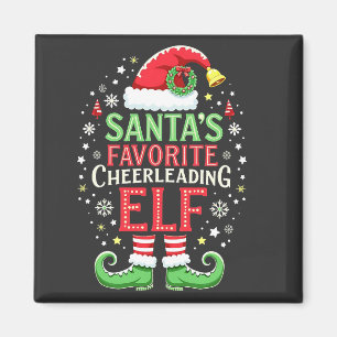 Santa's Favorite Cheerleading Elf Family Matching  Magnet