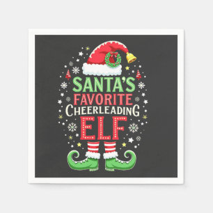 Santa's Favorite Cheerleading Elf Family Matching Napkins