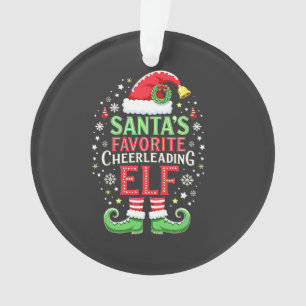 Santa's Favorite Cheerleading Elf Family Matching Ornament