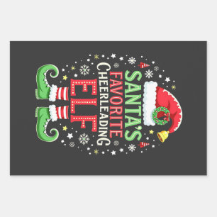 Santa's Favorite Cheerleading Elf Family Matching Wrapping Paper Sheets