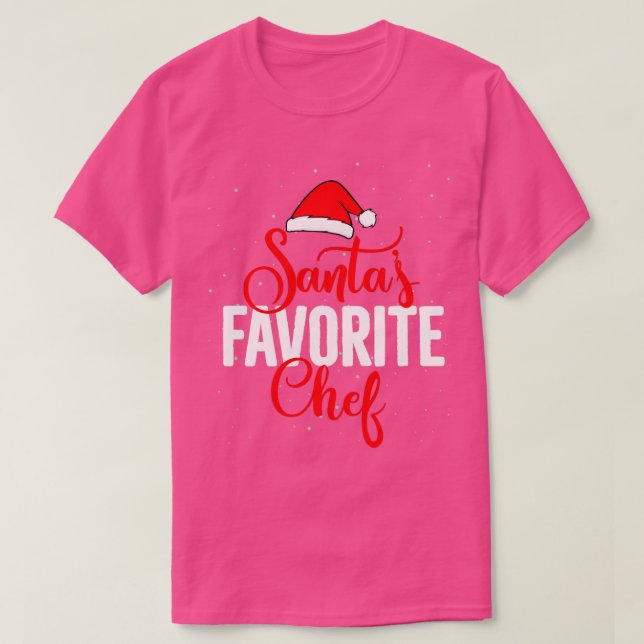 Santas favorite Chef Chef Christmas  T-Shirt (Design Front)