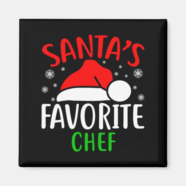 Santas Favorite Chef Funny Christmas Xmas Santa Lo Magnet (Front)