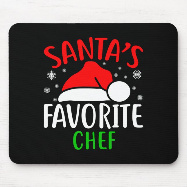 Santas Favorite Chef Funny Christmas Xmas Santa Lo Mouse Pad (Front)