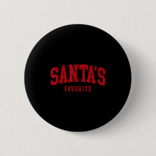 Santas Favorite Christmas Festive Holiday Xmas  Button