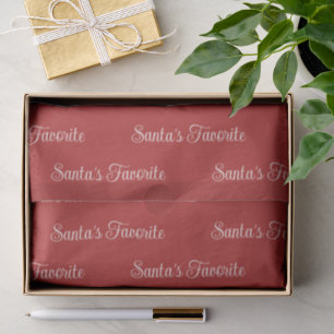 Santa's Favorite Christmas   Firebrick Red & Ivory Tissue Paper