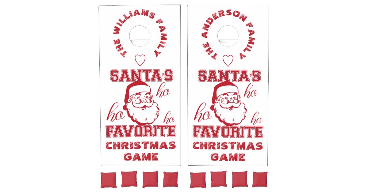 Santa S Favorite Christmas Game Cute 2 Teams Text Zazzle Com