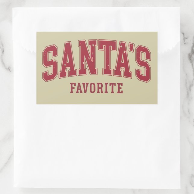 Santas Favorite Christmas Gift Funny Festive Xmas Rectangular Sticker (Bag)