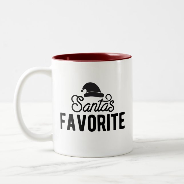 Santa's Favorite Christmas Two-Tone Coffee Mug (Left)