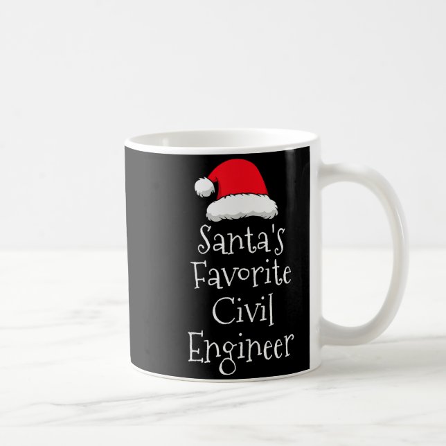 Santas Favorite Civil Engineer - Christmas Funny G Coffee Mug (Right)