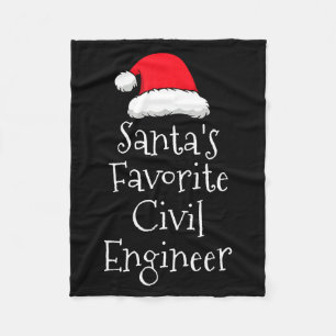 Santas Favorite Civil Engineer - Christmas Funny G Fleece Blanket