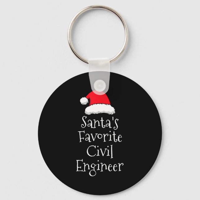 Santas Favorite Civil Engineer - Christmas Funny G Keychain (Front)