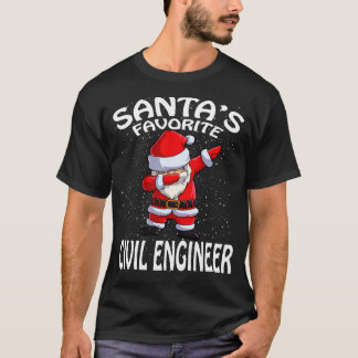 Santas Favorite Civil Engineer Christmas T-Shirt