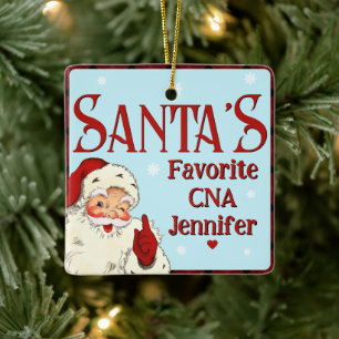 Santas Favorite CNA Ceramic Ornament