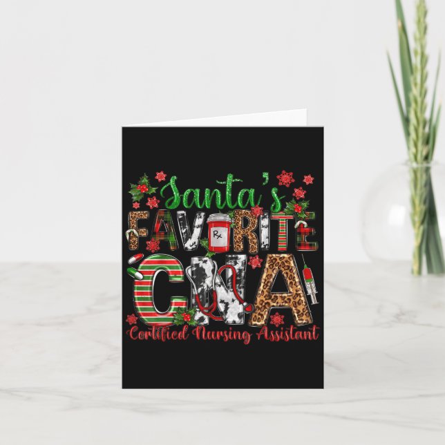 Santa's Favorite Cna Certified Nursing Istant Chri Card (Front)