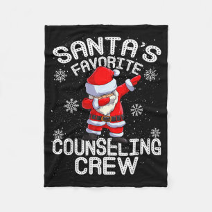 Santa's Favorite Counseling Crew Christmas Fleece Blanket