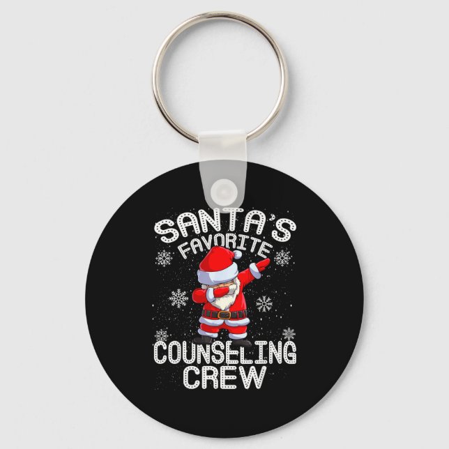 Santa's Favorite Counseling Crew Christmas  Keychain (Front)