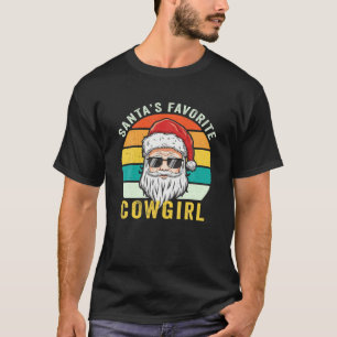 Santa's Favorite Cowgirl Vintage Christmas Women G T-Shirt