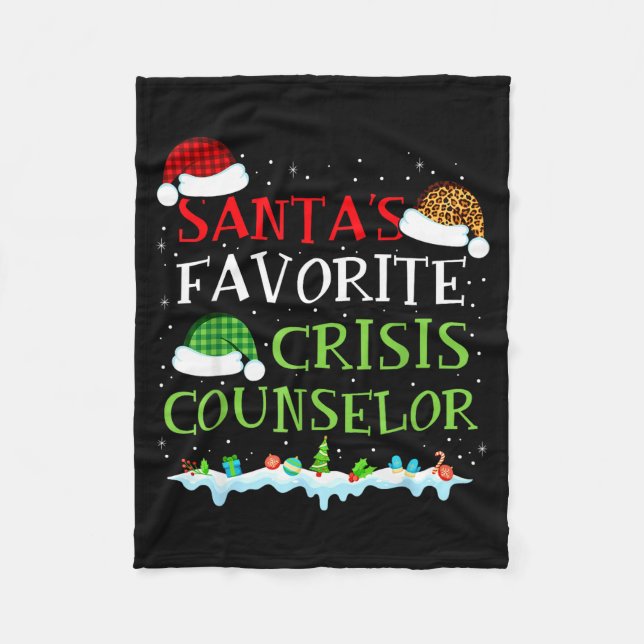 Santa's Favorite Crisis Counselor Fun Christmas  Fleece Blanket (Front)