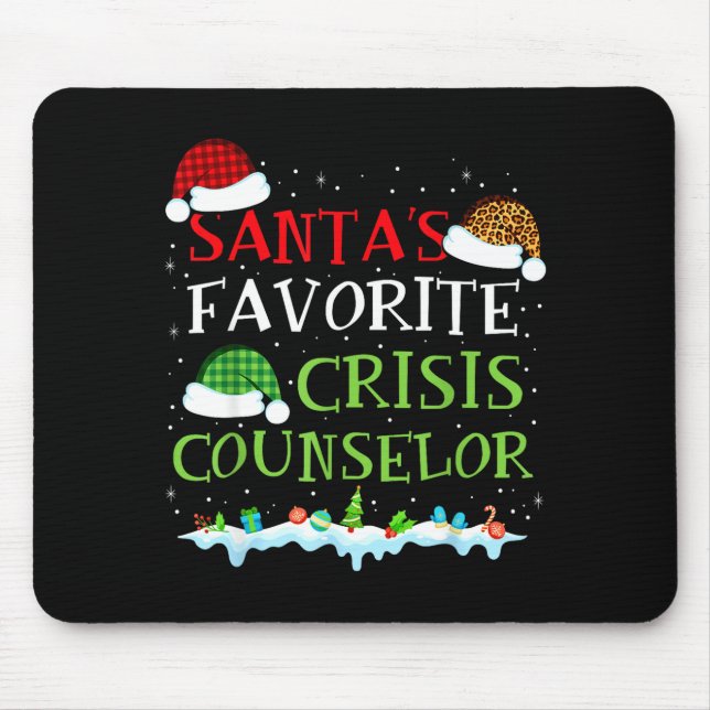 Santa's Favorite Crisis Counselor Fun Christmas  Mouse Pad (Front)