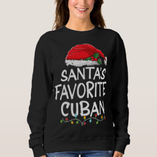 Santa's Favorite Cuban Christmas Santa Claus tree  Sweatshirt