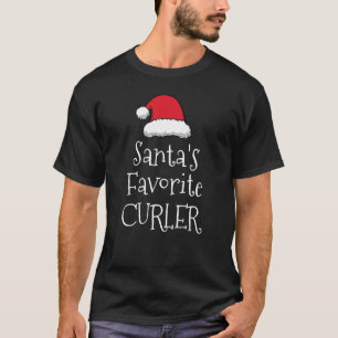 Santas Favorite Curler Christmas Curling T-Shirt